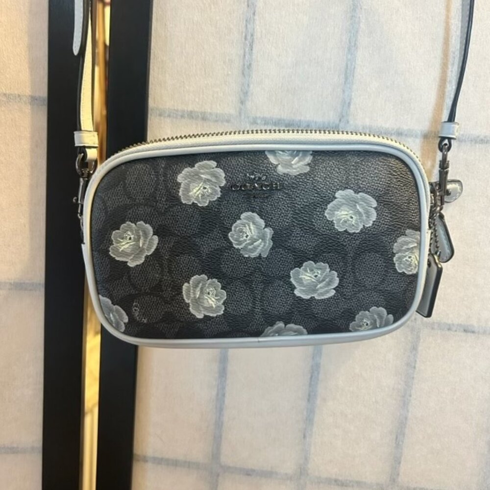 Sadie Crossbody Clutch In Signature Rose Print-Hard to Find!